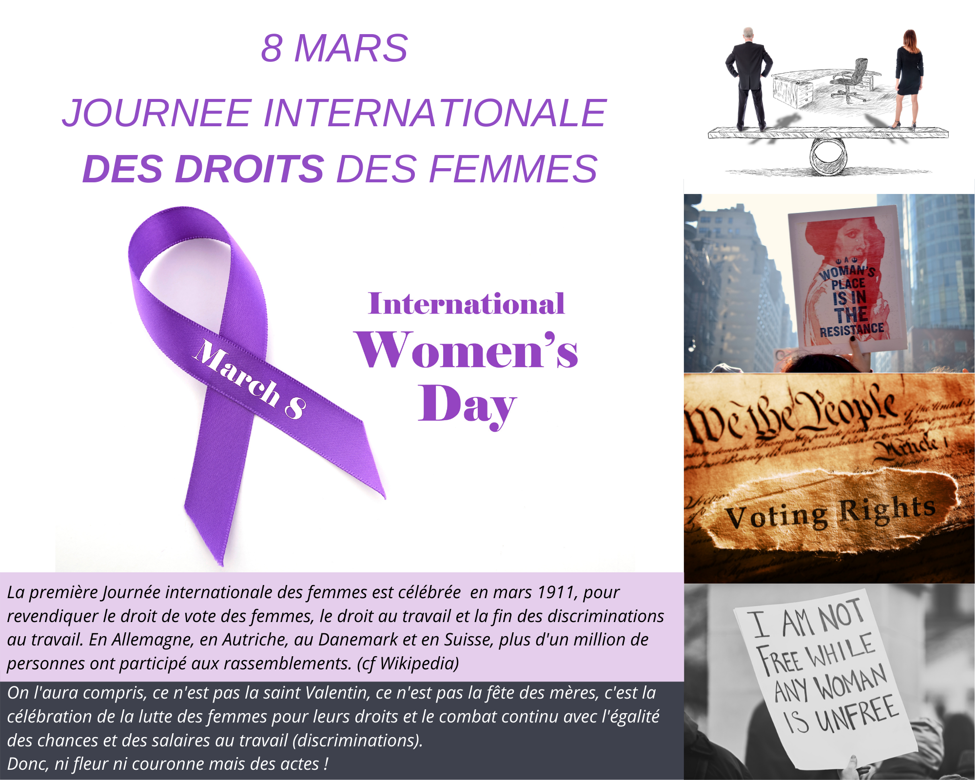 Journée Internationale des droits des femmes le 8 mars